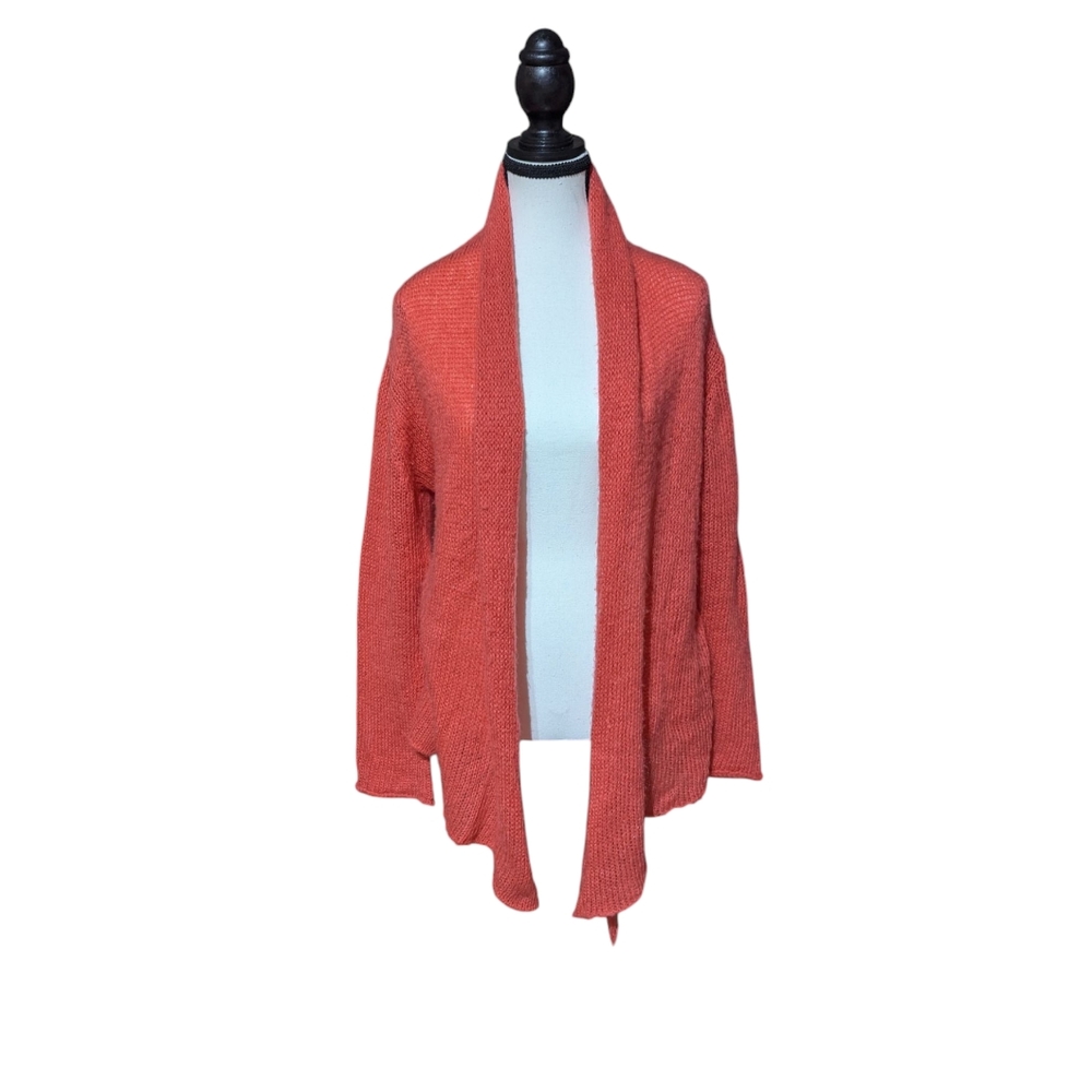 Wooden Ships Paola Buendia Orange Mohair Blend Cardigan Sweater Womens Sz S/M